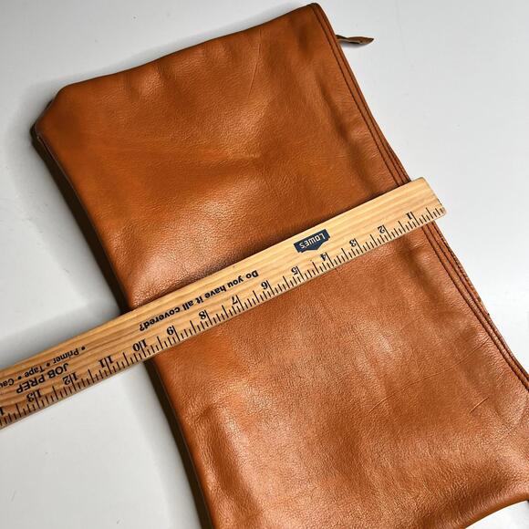 Yudi Clutch Bag Womens Large Brown Leather Zip Wristlet Suede Lining Colombia - Picture 11 of 11